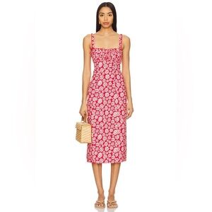 FREE PEOPLE LUCINDA PRINTED MIDI DRESS L B1734